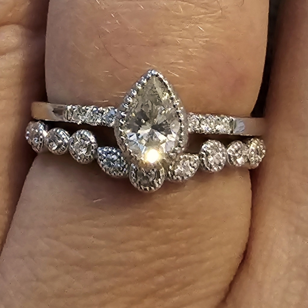 Diamond wedding set cross posted